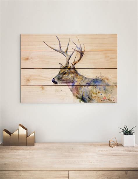 Deer Wall Art Colorful Wood Print Outdoor Safe Wall Hanging Etsy
