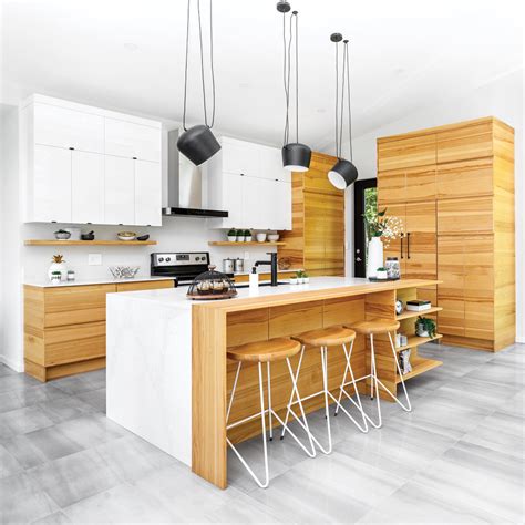 Cuisine blanche et bois de style scandinave - Je Décore