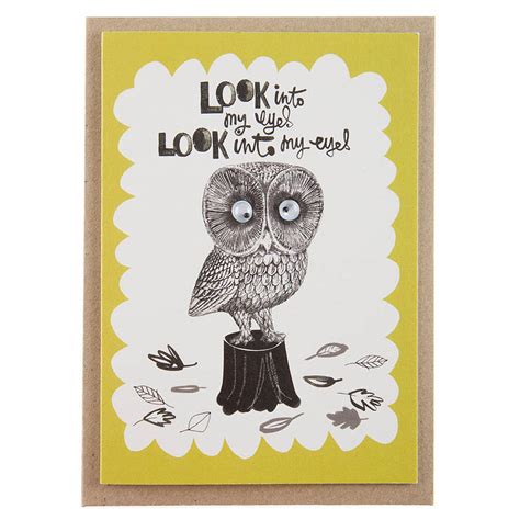 Look Into My Eyes Googly Eyed Owl Card By Love Bessie