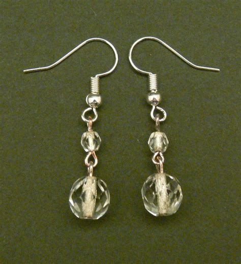 Crystal Glass Beaded Earrings Peridot Jewels