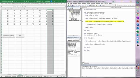Excel Vba Leere Zeilen Und Spalten Automatisch In Einem Bereich Hot
