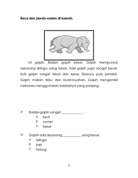 Simulasi instrumen pentaksiran pbd bahasa melayu tahun 3. Bahasa Melayu Pemahaman Tahun 1 | Kindergarten reading ...