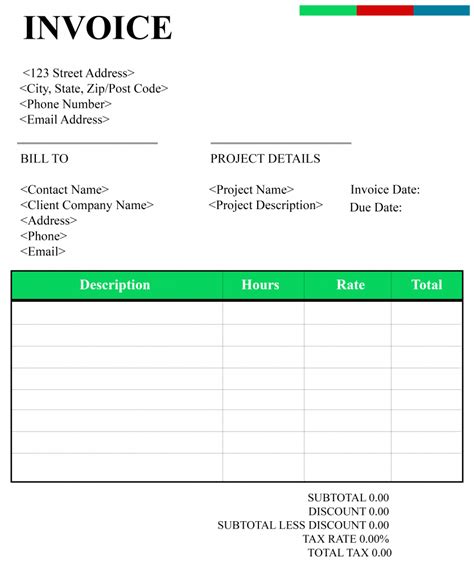 Free Consulting Invoice Template Word Printable Templates