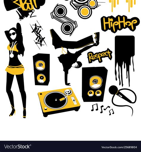 Hip Hop Design Elements Royalty Free Vector Image