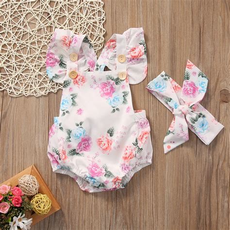 Cute Kids Baby Girls Floral Sweet Romper One Pieces Summer Clothes