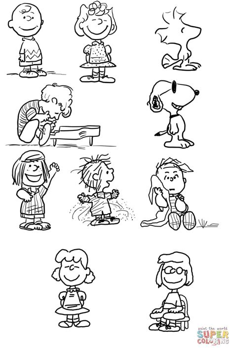 Charlie Brown Characters Coloring Page From Peanuts Category Select