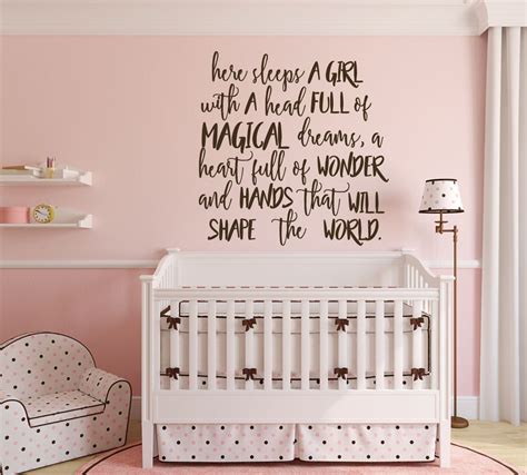 Here Sleeps A Girl Quote Vinyl Wall Decor For Baby Nursery