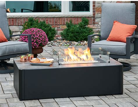 Kinney Rectangular Gas Fire Pit Table Woodland Direct Gas Fire Pit