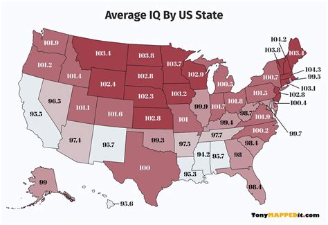 average IQ in each US state : MapPorn