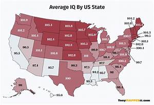 Average Iq In Each Us State Mapporn