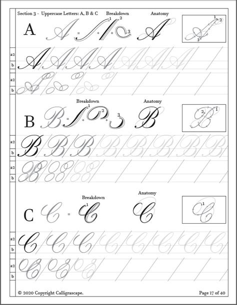 Master Class Copperplate Practice Sheets From Basic Strokes To