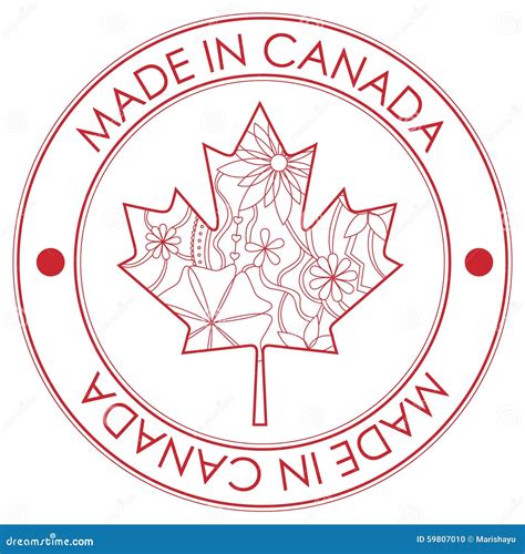 Made In Canada Stamp Stock Vector Illustration Of Element 59807010