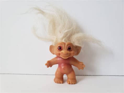 Vintage Dam Troll Doll C64 1964 Original White Hair Pink Eyes 25