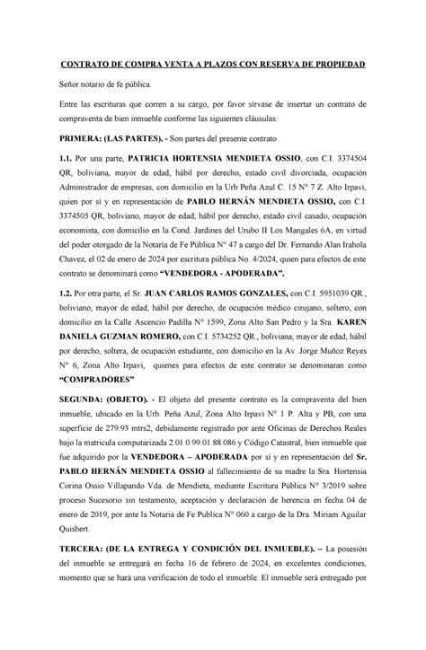 1 5073322482224596078 Contrato De Compra Venta A Plazos Con Reserva De Propiedad Señor Notario