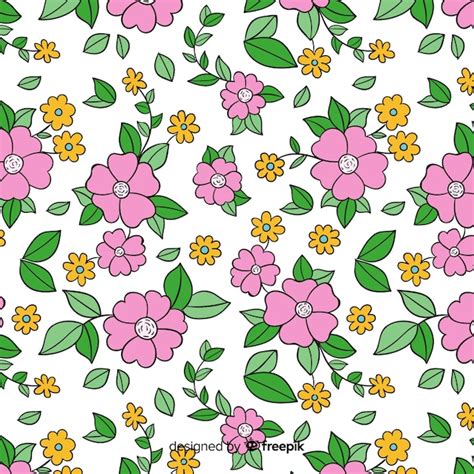 Free Vector Hand Drawn Flowers And Leaves