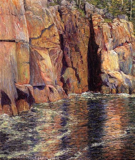 The Cliffs At Ironbound Island Maine By John Leslie Breck Art