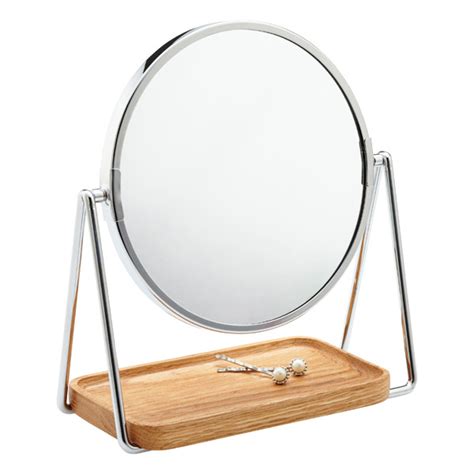 Great savings & free delivery / collection on many items. Swivel Mirror - Swivel Mirror & Oak Tray | The Container Store