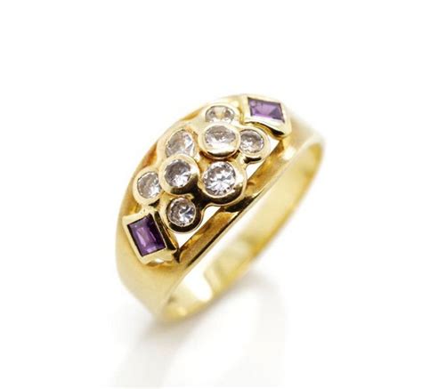 18ct Multi Gemstone Ring Size N Rings Jewellery