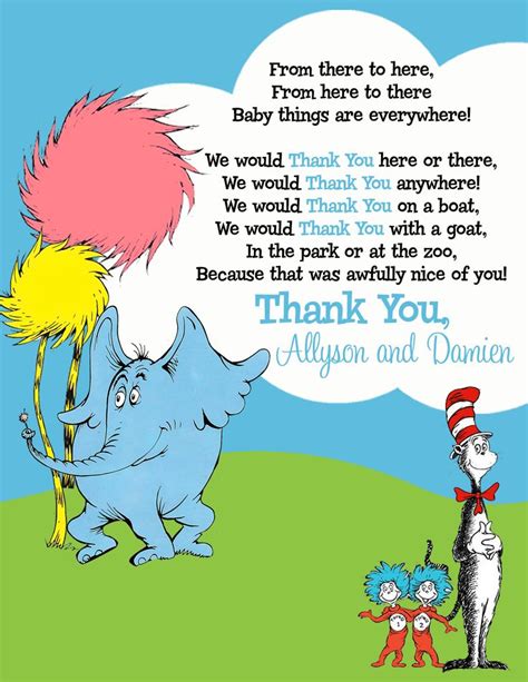 Dr Seuss Thank You Card Thank You Cards Your Cards Cards