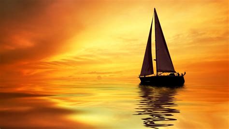 Wallpaper Id 570789 1080p Water Sailing Ship Reflection Sea Calm Sunset Sky Ocean