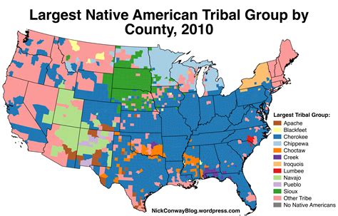 Largest Native American Tribe By County In The Us 2010 Mapporn