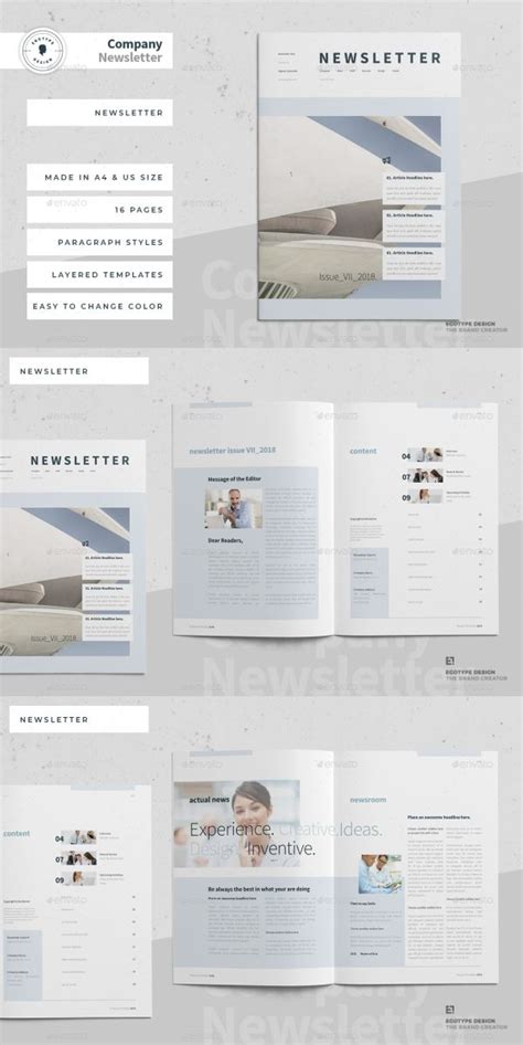 Modern Indesign Newsletter Templates Weekly Newsletter Template Business Newsletter