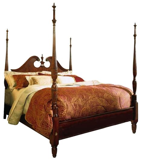 American Drew Cherry Grove King Pediment Poster Bed Poster Beds