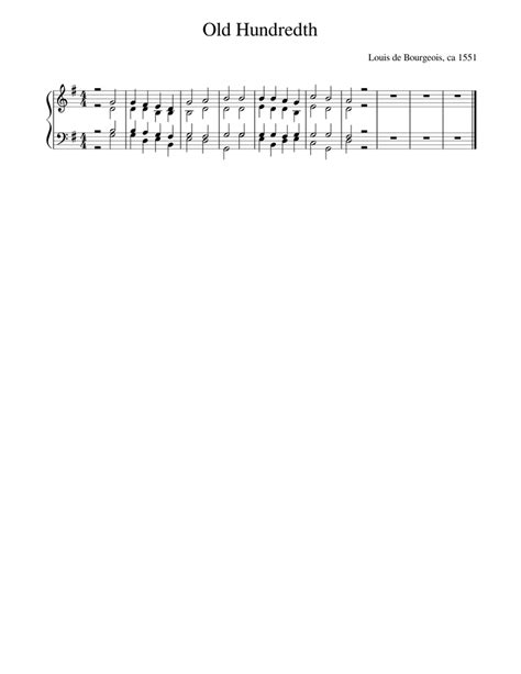 Oldhundredth Partitura Sheet Music For Piano Solo