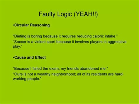 Ppt Faulty Logic Yeah Powerpoint Presentation Free Download