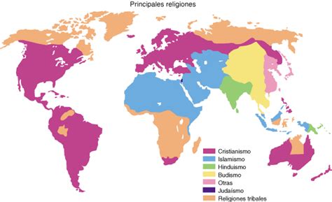 Las Grandes Religiones Del Mundo Mapa De Las Principales Religiones Y