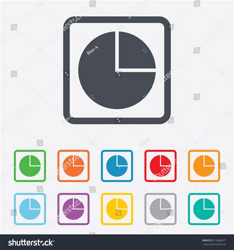 Pie Chart Graph Sign Icon Diagram Button Round Royalty Free Stock