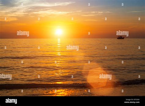 Beautiful Sunset Over Ocean Stock Photo Alamy