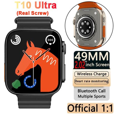 2023 New Smart Watch T10 Ultra Real Screw Bluetooth Call Smart Watch
