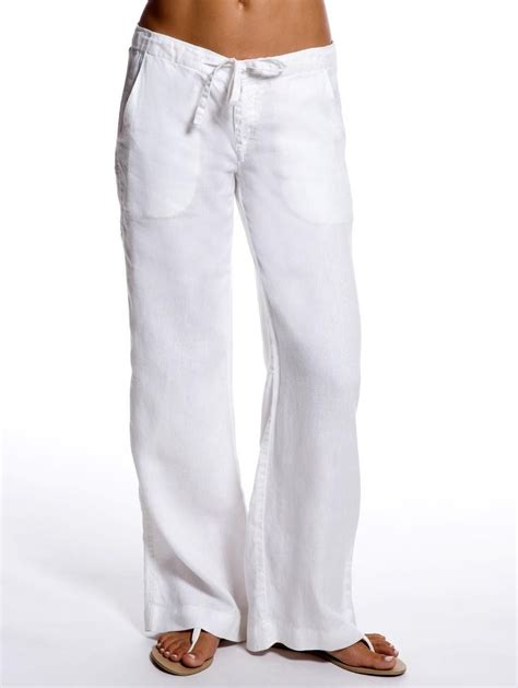 Honeymoon Loungers Linen Pants Women Linen Pants Outfit White Linen