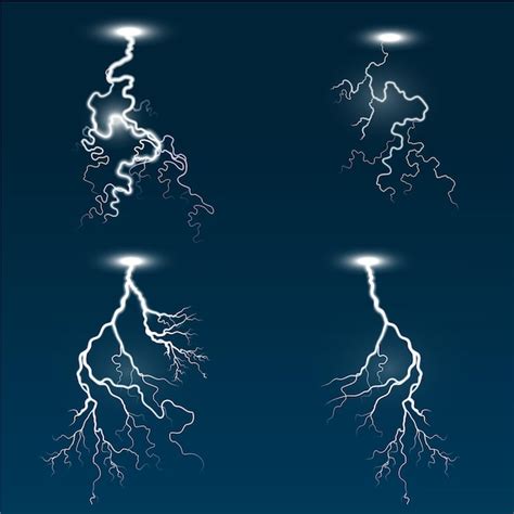 Free Vector Realistic Lightning Effect Collection