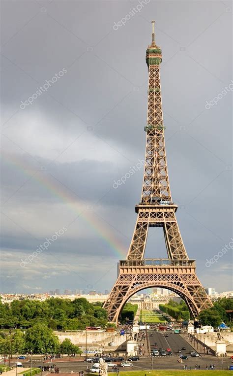 Eiffel Tower With A Rainbow Stock Photo By ©encrier 1062064