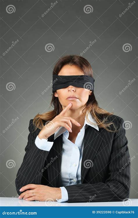 Business Woman Blindfolded Stock Photo Image Of Blind 39223590