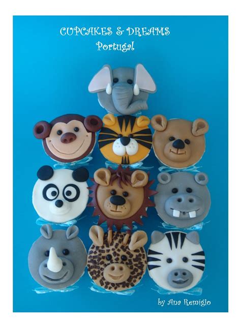 Zoo Animal Cupcake Toppers Made With Satin Ice Cupcakes And Dreams