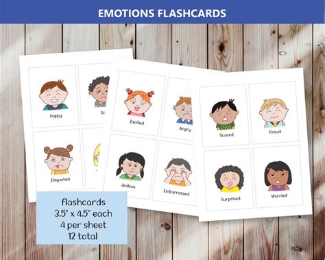 Emotions Flashcards Printables Feelings Flash Cards Prek Preschool