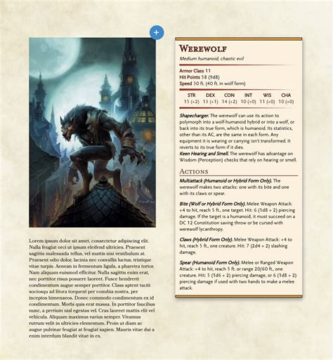 Dnd 5e Wolf Stat Block Of The Creature And The Ally Isnt