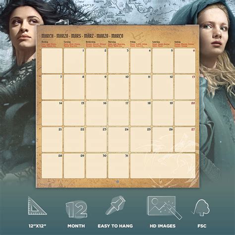 Buy Official The Witcher 2022 Wall Calendar 2022 Calendar 12 X 12