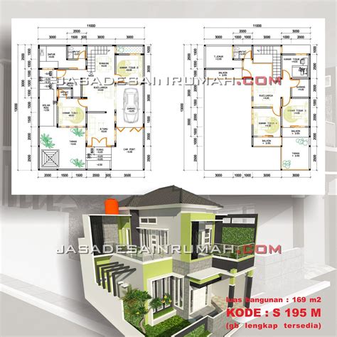 Desain Rumah Hook 2 Muka Tingkat 11×13 meter di Bekasi | Jasa Desain