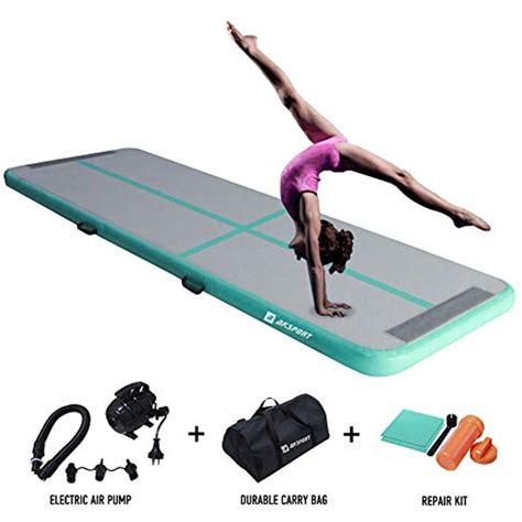 Het gebruik van dit materiaal zorgt ervoor dat de matten nog lichter zijn terwijl ze minimum 30% steviger zijn dan reguliere airtrack matten. AKSPORT 10ft Air Track Tumbling Mat for Gymnastics ...