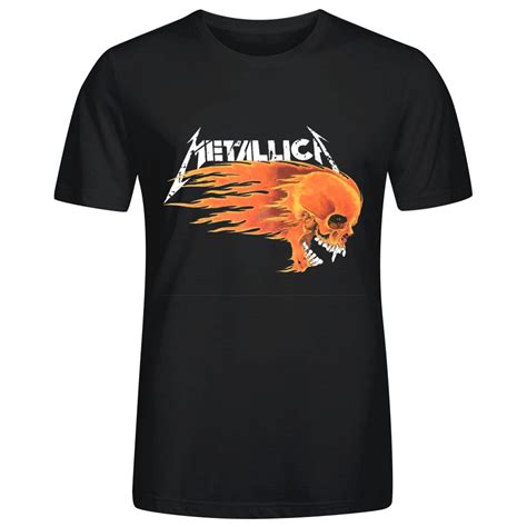 Metallica Flaming Skull Tshirt For Seknovelty