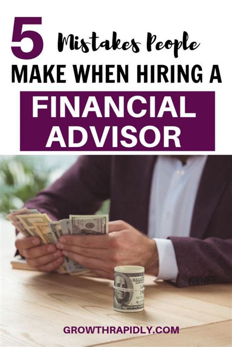 As a financial advisor, you will provide direct decision support and financial analysis for investment projects, acquisitions,. 5 Mistakes People Make When Hiring A Financial Advisor ...