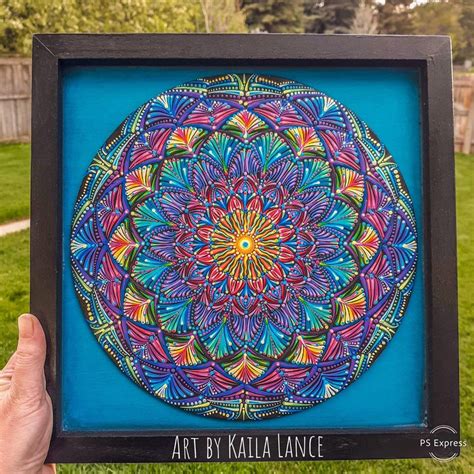 Kaleidoscope Mandala Painting Art By Kaila Lance Framed Etsy