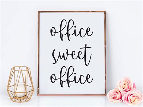 Office Sweet Office Printable Office Decor Office Sign Etsy