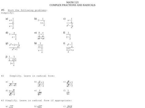 32 Simplifying Complex Fractions Worksheet Algebra 2 - Worksheet
