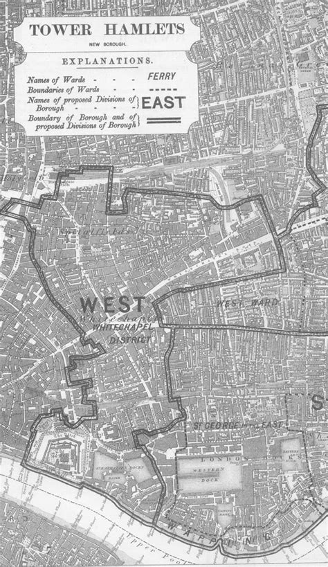 Map Borough Of Tower Hamlets West 1885 London Uk Map Tower