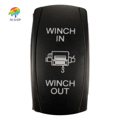 7pin Laser Momentary Rocker Switch Winch In Winch Out 12v On Off On Led